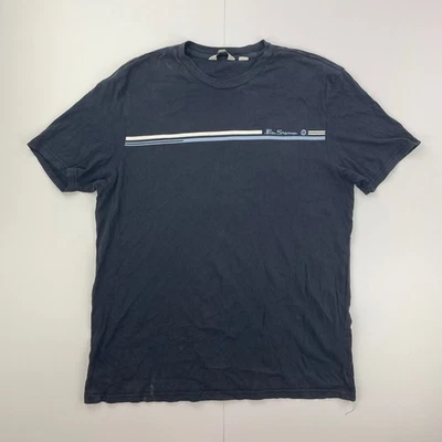 Camiseta BEN SHERMAN grande azul para hombre cuello redondo gráfico estampado... - Imagen 1 de 4