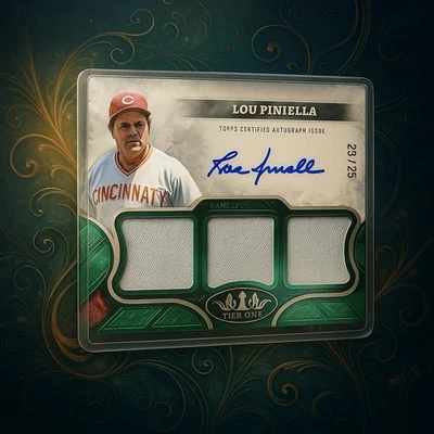 🔥 Parche triple automático Lou Piniella Topps Tier One 2025/25 Rojos Leyenda OG Breaks Foto 1 de 4
