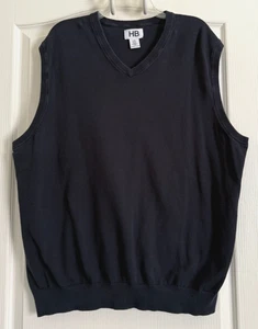 Para hombres HB Harbor Bay Suéter Chaleco Sin Mangas Cuello en V Sólido Azul Marino Algodón 2XL - Imagen 1 de 6
