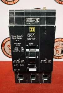 SQUARE D EDB34020 20A 3-poliger Schraubschutzschalter VERSAND AM SELBEN TAG - Bild 1 von 2