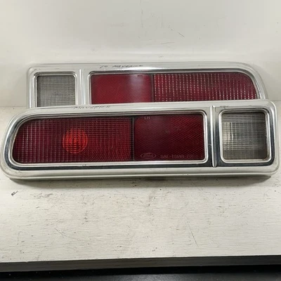 Used OEM Ford Chrome Tail Light Set With Lens  1970 To 1976 Ford Maverick Pinto - Image 1 of 4