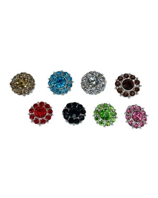 Bottone Gioiello Strass Vetro Metallo Asola Argento Mm 11 Lineato 18 1224 - Immagine 1 di 4