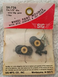 Original SIG FF RC Flugzeug Teil #SH-726 Radhose Halterungen für 1/4" Fahrwerk - Bild 1 von 2