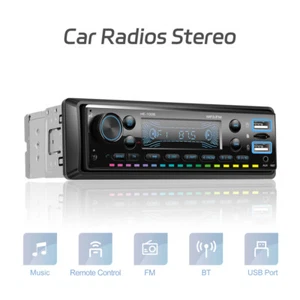 1 DIN In Dash Audio Stereo FM AUX/USB/WMA Bluetooth Car Radio MP3 Player - Picture 1 of 16