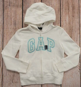 Girls Sz L Hooded Sweatshirt Zipper GAP Logo NWT New Off White - 539325 - Picture 1 of 5