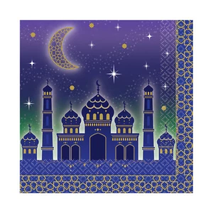 Ramadan Eid Mubarak Napkins Muslim Islamic Paper Party Napkins Serviettes x 16 - Picture 1 of 1