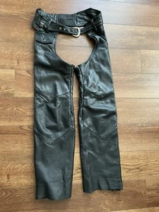 Men’s Leather Chaps Black Open Road Wilson's Size Small - Picture 1 of 12