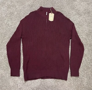 Tommy Bahama Sweater Mens Large Dark Maroon Coastal Fairway 1/2 Zip - Picture 1 of 2
