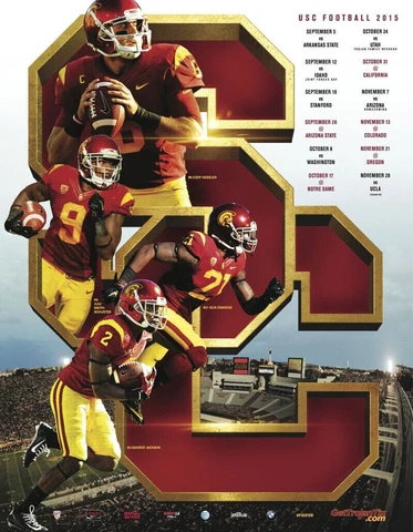 3 NEW 2015 2016 2017 USC TROJANS Football Schedule Posters Cover
