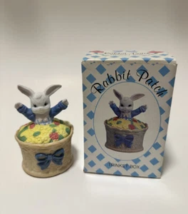 Rabbit Patch SCC Bunny in a Flower Basket Trinket Box Easter CLEARENCE PRICE - Picture 1 of 5