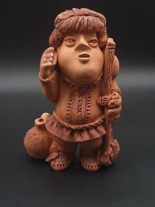 Vintage Clay Folk Art Statue Handmade in Belarus Belarusian Farmer Read Descript - Picture 1 of 7