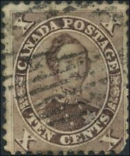 Canada Used F 10c Scott #17ii Thick Paper 1859-64 PrinceAlbert First Cents Stamp