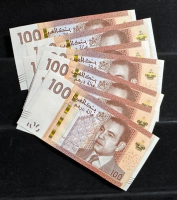 Marruecos 100 dirhams 2012 gema loca sin circular selección #76 rey Mohammed 6 monedas Foto 1 de 4