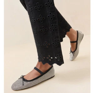 Loeffler Randall Leonie Crystal Mesh Mary Jane Flats Sz 9 - Picture 1 of 12