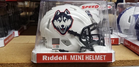 UCONN CONNECTICUT HUSKIES  SPEED WHITE MINI HELMET RIDDELL NEW IN BOX Cover