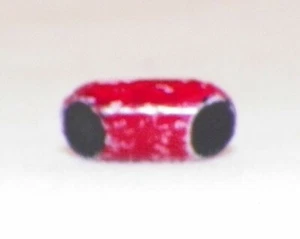 8 Antique China Buttons Pink & Black Paint Czech Porcelain Dimis Doll #4 - Picture 1 of 4