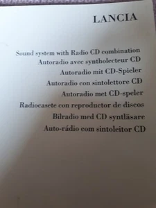LANCIA Y 1995-2003 AUTORADIO CD MANUALE USO E MANUTENZIONE ORIGINALE - Foto 1 di 6