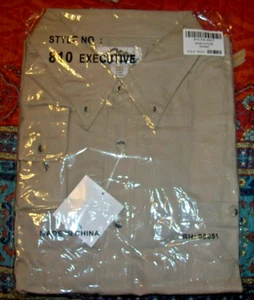 Tri Mountain Long Sleeve Men Shirt Button Up Collared size 4XLT KHAKI (B115) - Picture 1 of 4