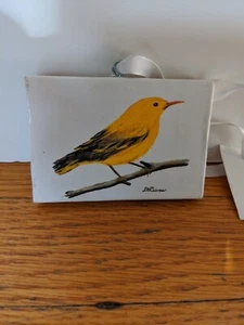 Danilo Cuevas Mini Painted Canvas Yellow Warbler - Picture 1 of 6