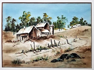 Original signiertes G McCONNELL Landschaft Bauernhaus Aquarell Gemälde - Bild 1 von 7