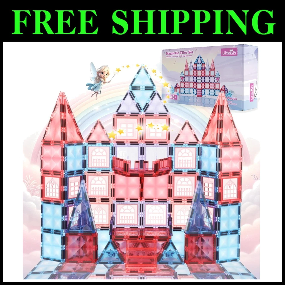 Magnetic Tiles for Pretend Play - Winter Theme Building Set - Image 1 of 4