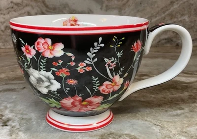 Taza de café grande prado negra 15 onzas Potter's Corner rosa, gris nueva Foto 1 de 4