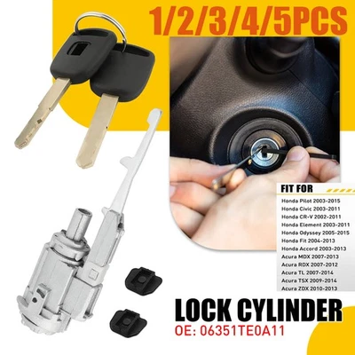 Juego de cilindros de interruptor de encendido para Honda Pilot 2003-2015 06351TE0A11 1-5x Foto 1 de 4