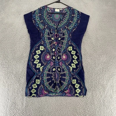 Vestido Maeve Para Mujer Grande Seda Estampado Boho Encubrimiento Caftán Caleidoscopio Foto 1 de 4