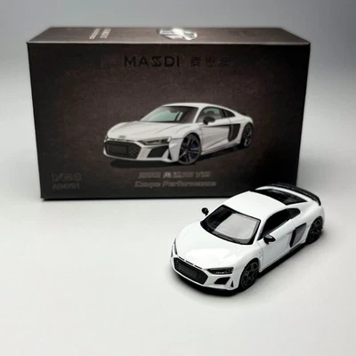 Masdi 1/64 2022 Audi R8 V10 Cupé Rendimiento Blanco Diecast Metal Coche Modelo Foto 1 de 4