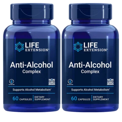Life Extension Anti-Alcohol con Complejo HepatoProtection 2X60 Cápsulas Glutatión  Foto 1 de 2