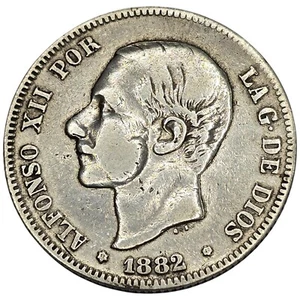 ESPAÑA. ALFONSO XII. 2 PESETAS. MSM. 1882. - Imagen 1 de 2