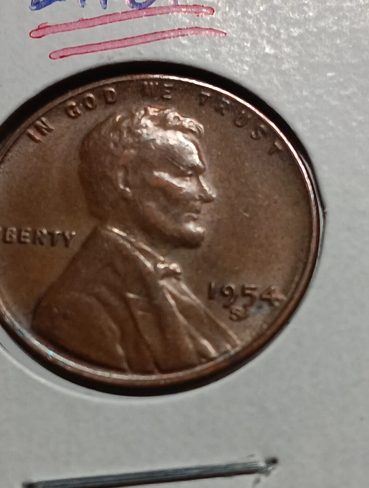 👉1954- S Lincoln Wheat 1.C  *ERRORS*  Bu Choice  - Image 1 of 4