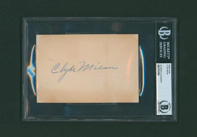 Clyde Milan Signed BAS COA Autographed Index Card Autograph D:1953 RARE! - Image 1 of 2