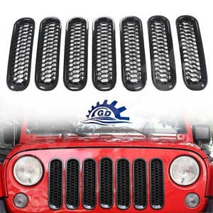 Parrilla delantera de malla para Jeep Wrangler JK JKU 2007-2018 panal - Imagen 1 de 7