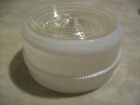Vintage 1950s Glass Light Fixture 6" Round Ceiling Mount Concentric Circle White