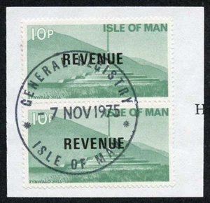 Isle of Man 2 x 10p Green and Black QEII Pictorial Revenue CDS On Piece - Picture 1 of 1
