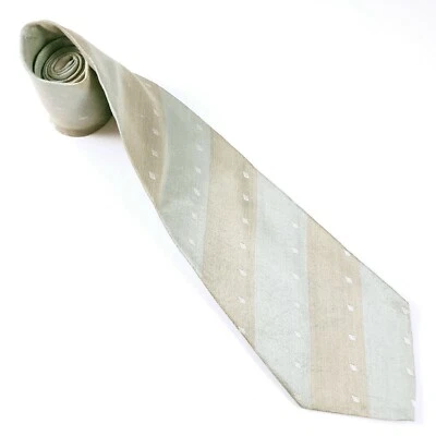 Countess Mara Green Brown Geometric 100% Silk Neck Tie 59" X 4" NWOT - Image 1 of 4