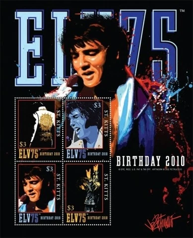 SAINT KITTS 2011 - ELVIS PRESLEY 75TH BIRTHDAY - SHEET OF 4 STAMPS SCOTT 807 MNH Cover