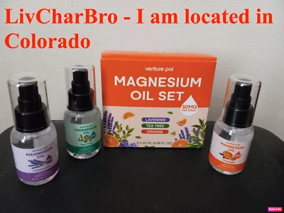 Paquete de 3 spray tópico de aceite de magnesio 20 ml 3 aromas lavanda árbol de té y naranja Foto 1 de 4