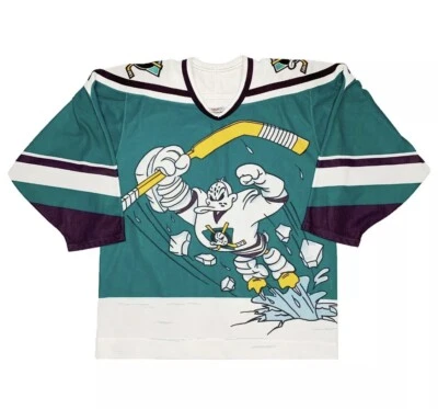 Camiseta deportiva de hockey de colección muy rara de Anaheim Mighty Ducks Wild Wing CCM. Hombre mediano Foto 1 de 4