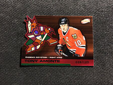 2002-03 PACIFIC ATOMIC TONY AMONTE RED PARALLEL DIE-CUT #ed 39/125 KACHINA