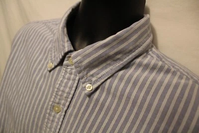 Madison Mens Oxford shirt Sz XL Blue Stripe Button up front L/S 100% Cotton - Image 1 of 3