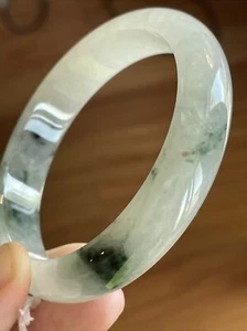 Genuine Grade A untreated Burmese jade bangle 59 Mm Certified - Picture 1 of 20