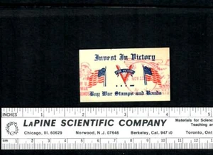 Etiqueta de medidor AR RARE Invest = Día del Armisticio de la Victoria 11 de noviembre de 1942 Banderas Tío Sam  - Imagen 1 de 2
