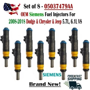 SIEMENS OEM BRAND NEW x8 Fuel Injectors for Dodge Ram Chrysler Jeep 5.7L 6.1L V8 - Picture 1 of 12