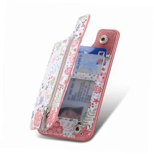 Stick on Wallet for Phone Case, Credit Adhesive Card Holder for Flower Pink - Picture 1 of 8