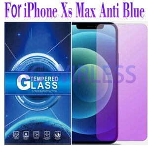 For iPhone XS Max Anti-Blue Light Tempered Glass Screen Protector, Case Friendly - Picture 1 of 9