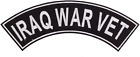 Iraq War Vet Black W/White Top Rocker Iron On Patch For Motorcycle Rider Or Bike