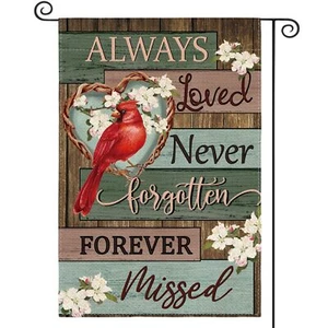 AVOIN colorlife Cardinal Memorial Garden Flag 12x18 Inch Double Sided Outside... - Picture 1 of 7