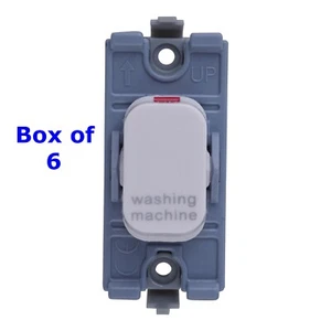 Schneider GGBL20DPWMW 20AX Double Pole Switch Marked Washing Machine Box of 6 - Picture 1 of 4